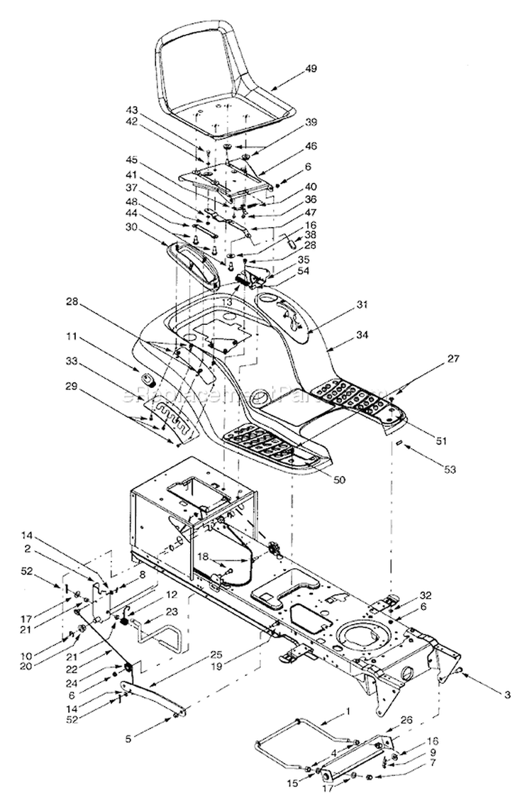 Page F Diagram and Parts List for 13BD604G401 2001 Yard Man Lawn Tractor